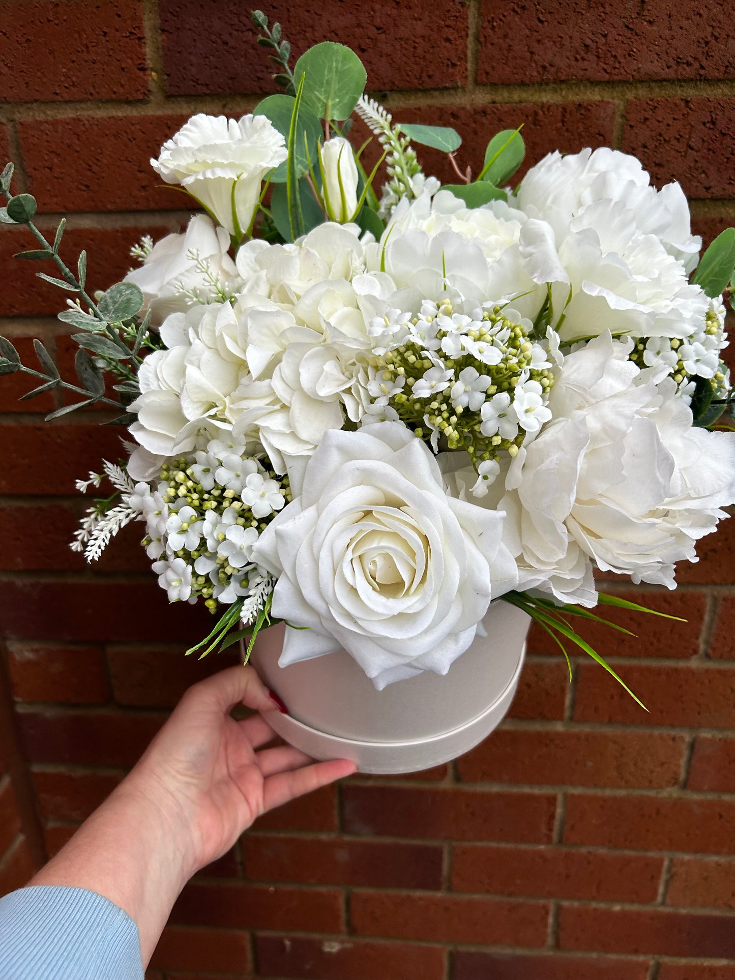 White Silk Flower Box
