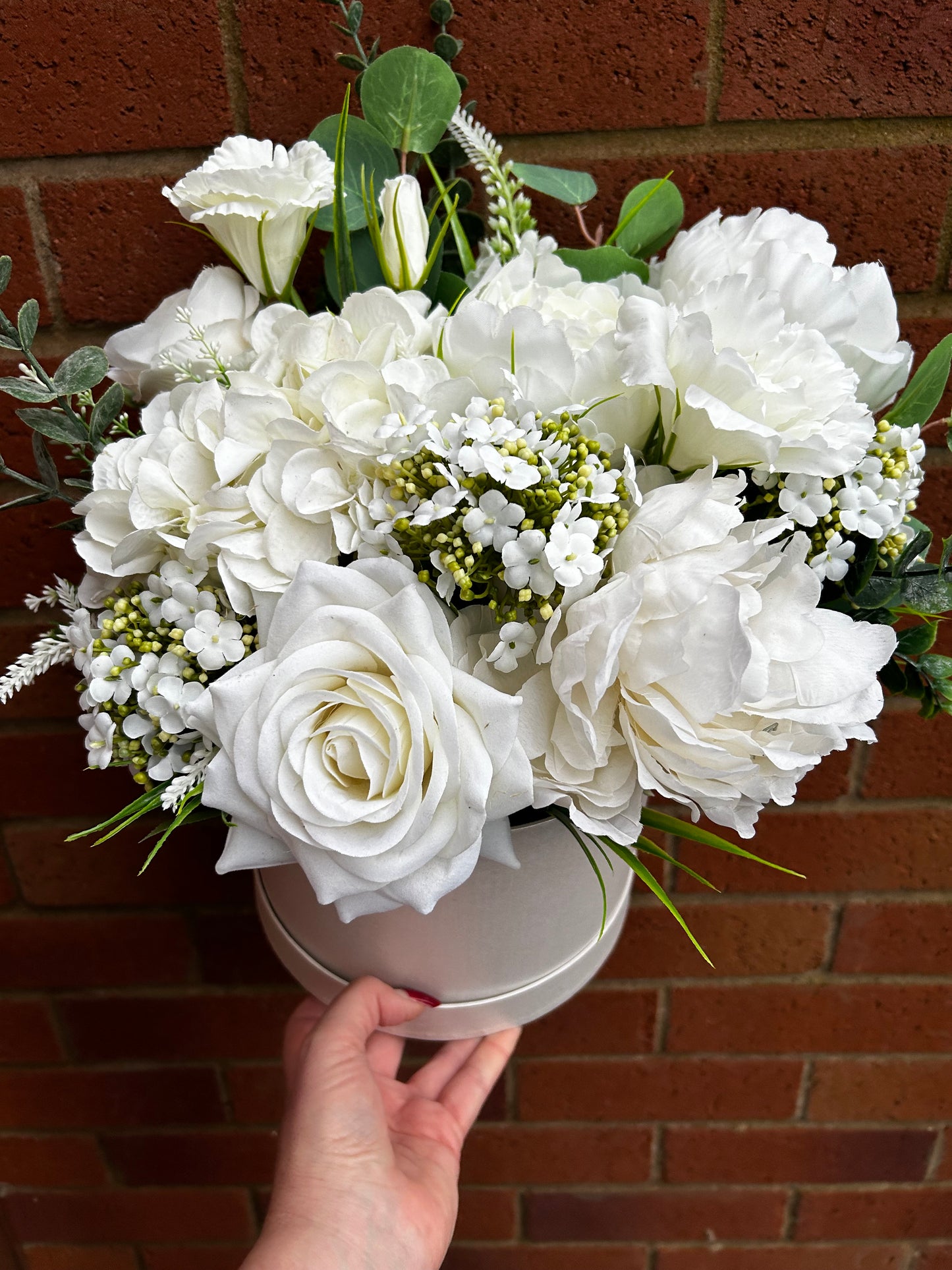 White Silk Flower Box