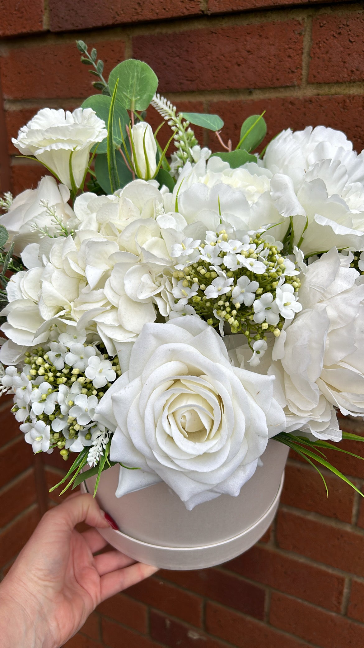 White Silk Flower Box