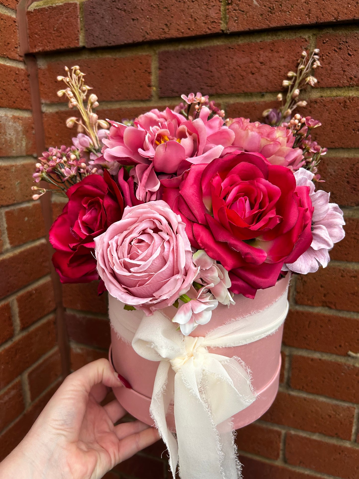 Pink Mix Silk Flower Box