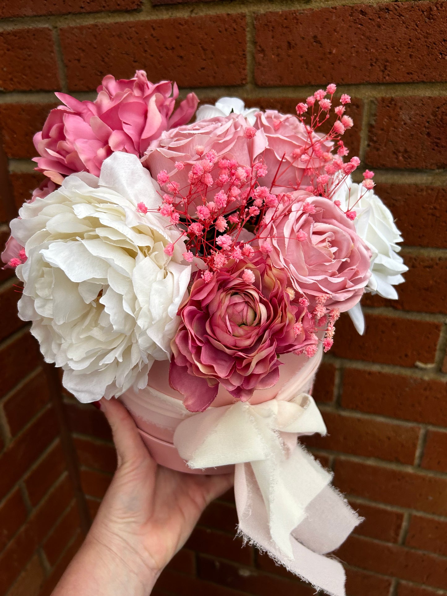 Pink & White Flower Box