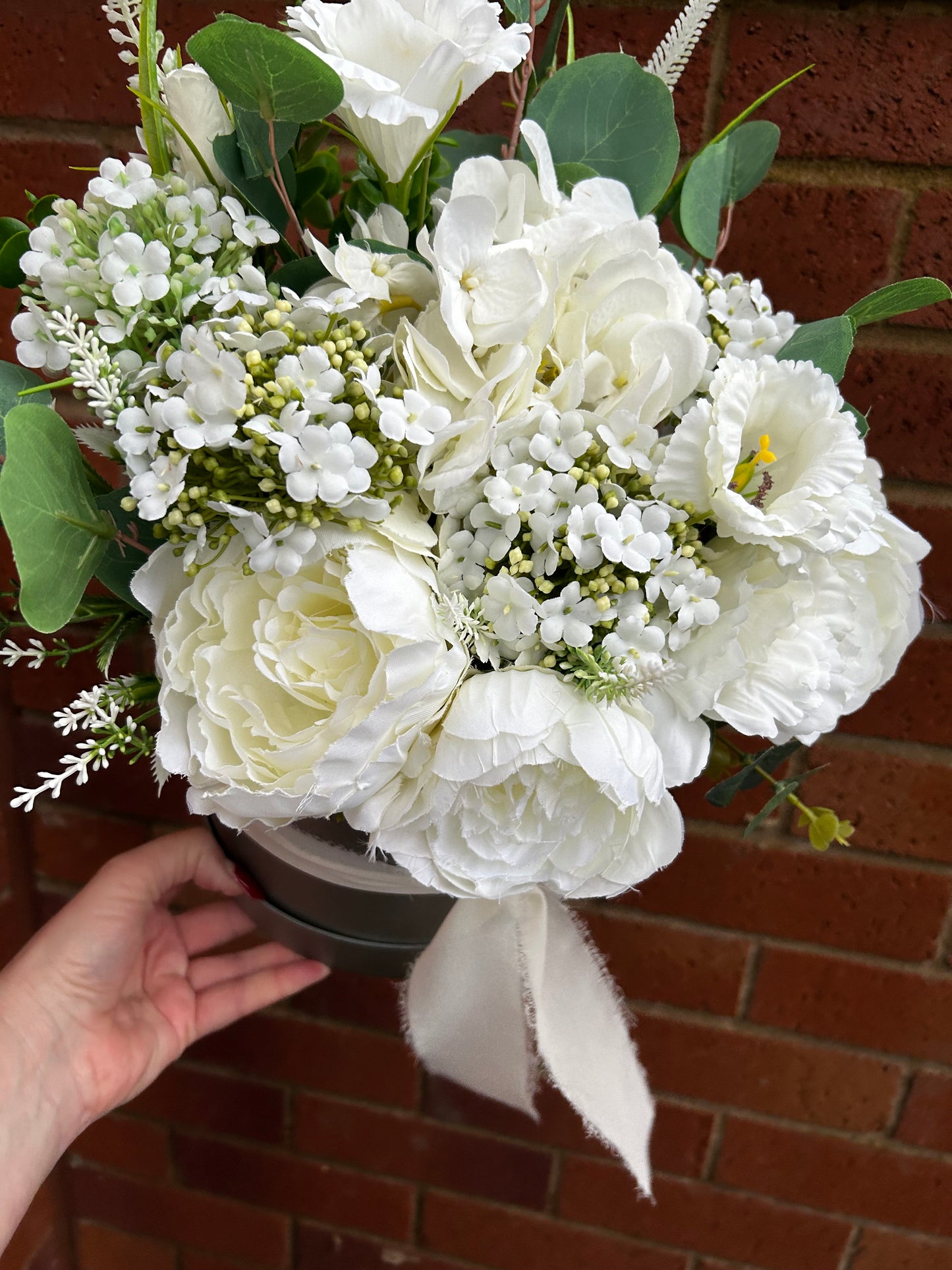 White Silk Flower Box